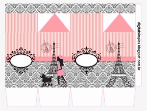 Caixa Giz De Cera Tema Festa Paris - Moldes Caixas De Paris Para Imprimir #4080936