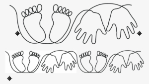 #60002 Baby Hands And Feet By Anne Bright - Line Art #4081670