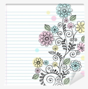 Sketchy Doodle Vines And Flowers Vector Wall Mural #4081725