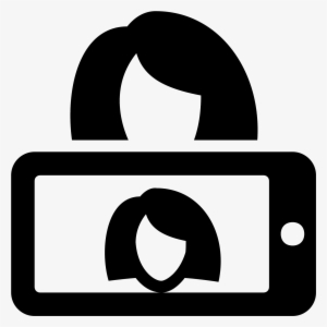 It's And Image Of A Woman With A Cell Phone In Front - Selfie Icon Png Transparent #4082263