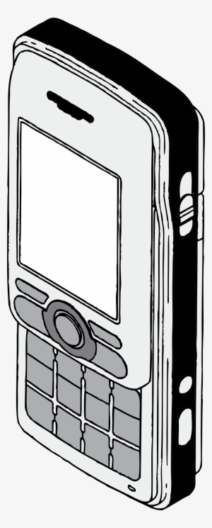 Cell Phone Black White Line Art Coloring Book Colouring - Clip Art #4082286