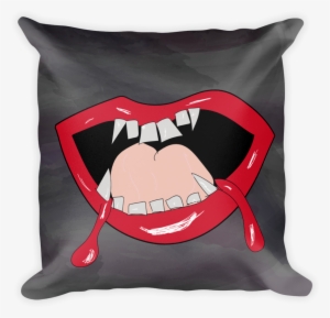 Vampire Lips Dark Square Pillow - Square Pillow #4082872
