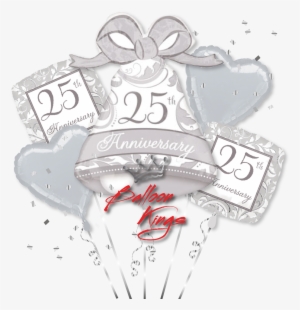 25th Anniversary Bouquet - 25th Anniversary Super Shaped Foil Balloon #4083542