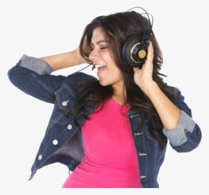 5 Radio Ads From Away That Every Maine Small Business - Girl With Headphone Png #4086281
