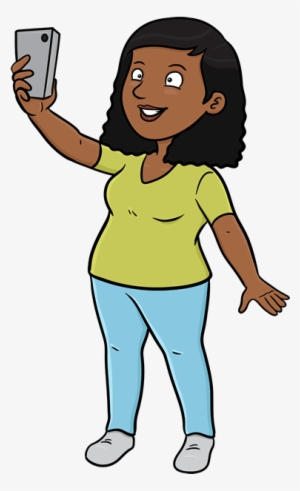 Taking A Selfie - Selfie Black Girls Cartoon #4087987