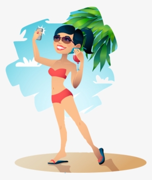 A Friendly People More Often Show Positive Emotion - Menina Tirando Selfie Desenho Png #4088149