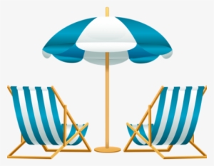 Beach Umbrella And Chair Setup - Beach Chair And Umbrella Clipart #4088594