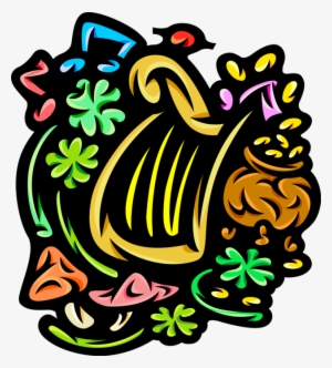 Vector Illustration Of St Patrick's Day Celtic Harp #4088959