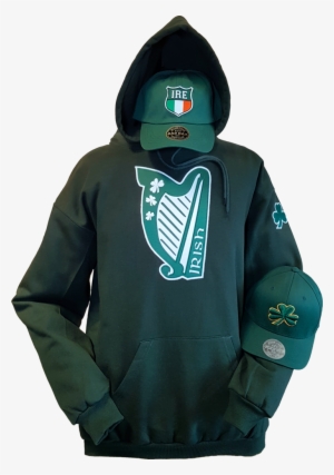 Harp Irish Hoodie Forest Green - Hoodie #4089255