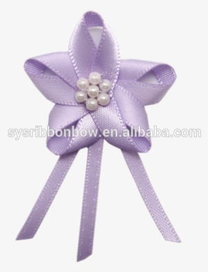 Ribbon Bows With Small Beads Around Middle - Artificial Flower #4090257