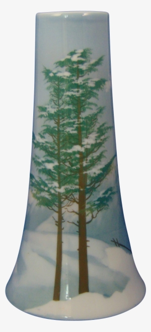 Bavaria Arts & Crafts Winter Landscape Motif Vase - Christmas Tree #4090377