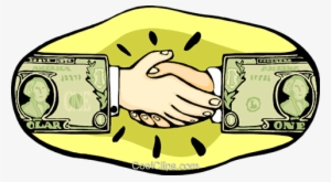 Hands Shaking With Dollar Sign Hands Royalty Free Vector - Cifrão Png #4092908