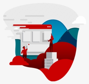 Illustration Of Cloud Native App Dev, Hybrid Cloud, - Graphic Design #4095068