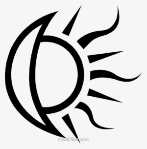 Moon And Sun Royalty Free Vector Clip Art Illustration - Lua E Sol Vetor #4095715