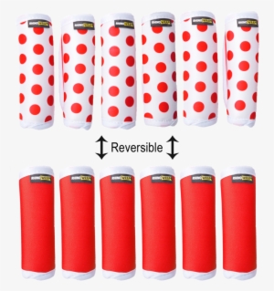 Dots Red Luggage Locators Reversible - Color! Red (quantity 6) Luggage Locators / Handle Grips #4096452