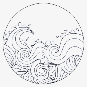 Cute Circle Overlay Remixit Waves Sea Frame Circleframe - Waves Tumblr Drawing #4098497