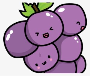 Grapes Clipart Kawaii - Chibi Grape #4099106