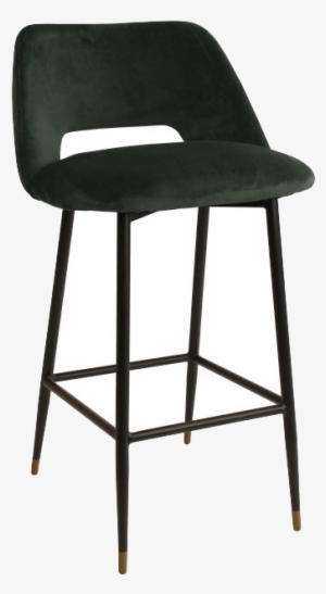 Velvet Dark Green Bar Stool - Square Iron Bar Stool #4099416