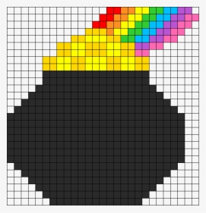 Pot Of Gold With Rainbow Part 1 Perler Bead Pattern - Pixel Art Super Heros #4099756
