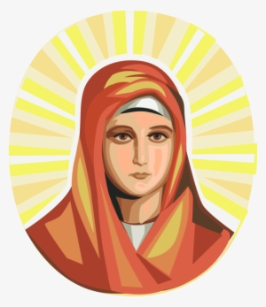 Vector Illustration Of Virgin Mary, Mother Of Jesus - Illustration #410548