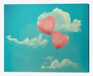 Valentine Heart-shaped Baloons In A Blue Sky With Clouds - Telefon Duvar Kağıtları Balon #411033