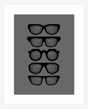 Static Glasses Art Print - Metal #411331