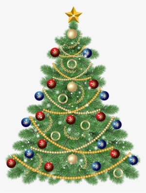 Large Transparent Christmas Tree With Star Clipart - Clipart Christmas Tree #411949