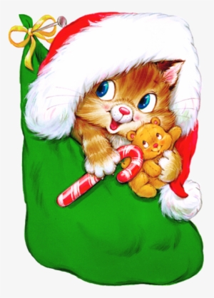 Transparent Kitten With Candy Cane - Good Morning Christmas Blingee #413734