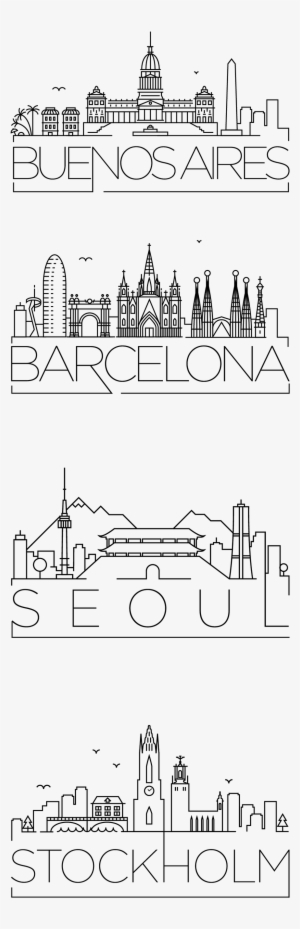 Minimal Typographic City Skyline Designs - Drawing #415886