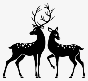 Deer Silhouette - Stag And Doe Silhouette #417941