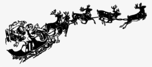 Vintage, Santa Claus, Sleigh, Reindeer - Santa Sleigh Png Transparent #418415
