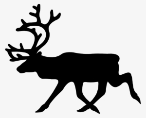 Sleigh And Reindeer Silhouette At Getdrawings Com - Reindeer Vector Black And White #418559