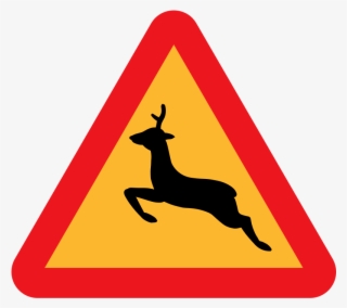 Warning Deer Roadsign - Manche A Air Panneau #418605