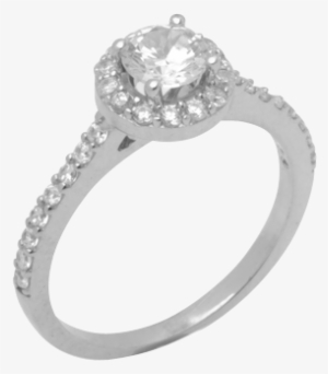 14k White Gold Diamond Ring Main Central Stone Size - Ring #419469