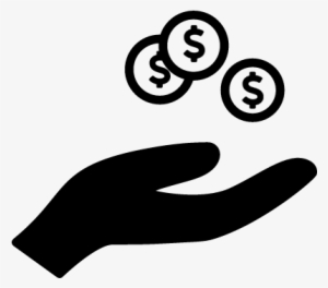 Dollar Coins And Hand Vector - Hand Logo Vector Png #4100167