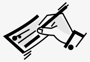 Vector Illustration Of Hand Writes Financial Check - Cheque #4100914