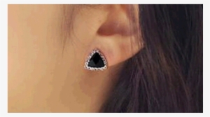 See More E137 Black Crystal Stud - Earrings #4100937