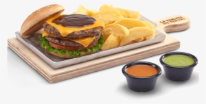 Hamburguesa Doble De Res - Plato De Hamburguesa Png #4101359