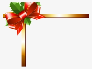 Curl Clipart Ribbon - Gold Christmas Corner Border #4102070