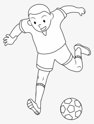 Coloring Page Of Boy Playing Soccer Free Clip Art Png - Playing Soccer Clipart Black And White #4102074
