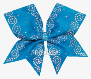 Curly Q Border Rhinestone Cheer Bow - Cheerleading #4102619