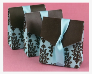 Turquoise And Brown Flourish Favour Boxes #4102797
