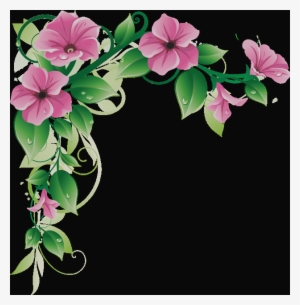 Pink Flowers Borders Clipart #4103280