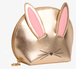 Gold Cool Not Cruel Bunny Makeup Bag - Cosmetics #4103527