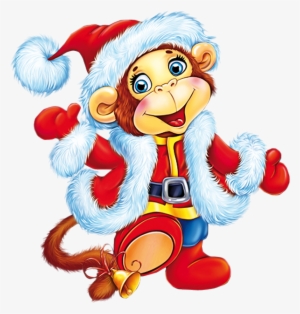 Трубы Обезьян - Christmas Monkey Clipart #4104101