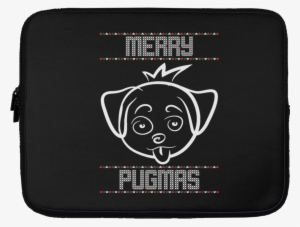 Merry Pugmas Cartoon Pug Laptop Sleeves - Ugly Christmas Sweaters Merry Pugmas #4105165