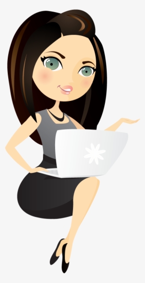 Lady With Laptop Character Design - Cizgi Film Karakterleri Bayan #4105877
