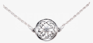 White Bronze Celtic Circle Knot Necklace - Locket #4106239