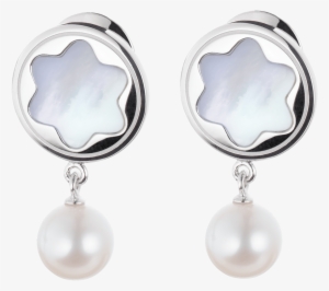 Montblanc Star Signet Earrings In Sterling Silver With #4106357