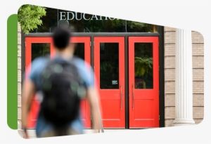 Student Walking Up To Education Building Doors - Education #4107135
